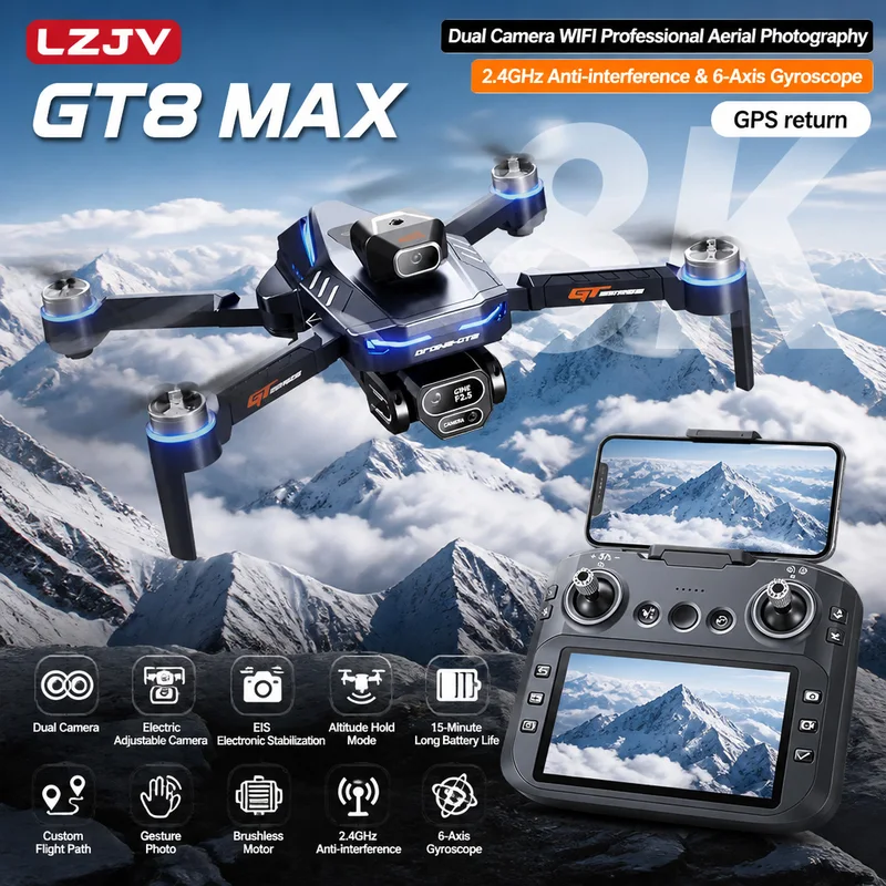 Drone Kit With Camera - Drone Pieghevole GT8 Max con Doppia